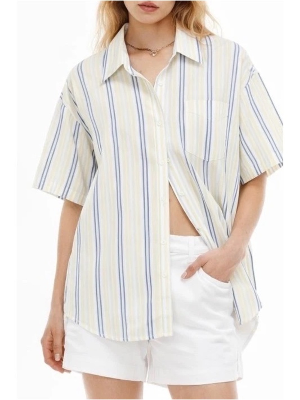 Wilfred Aritzia Striped Poplin Button Down‎ Shirt XS